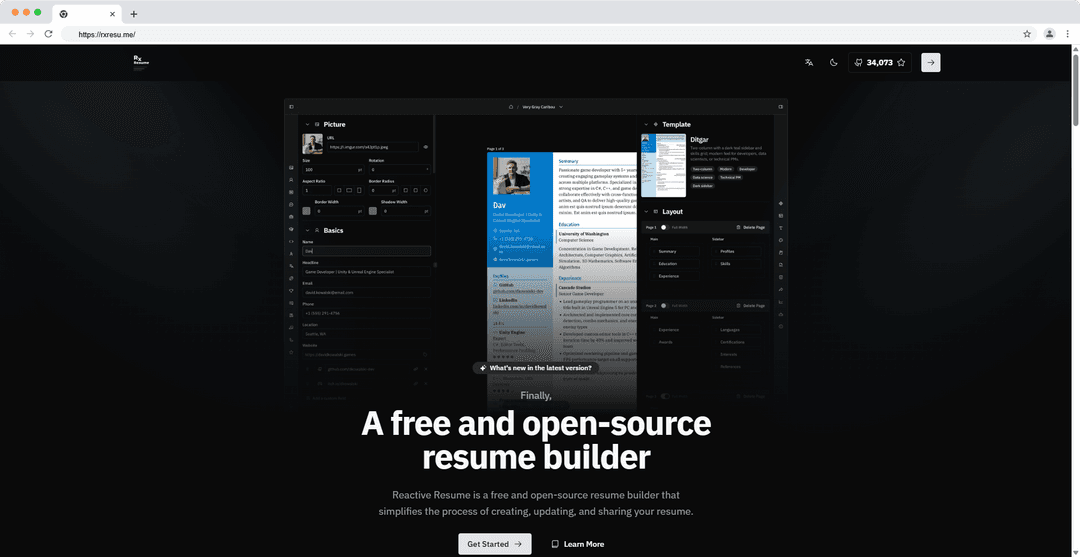 Reactive Resume Open Source Contribution